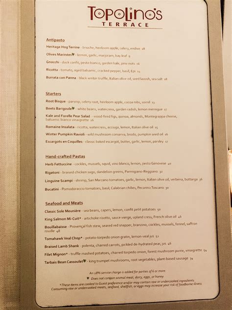 topolino's disney menu